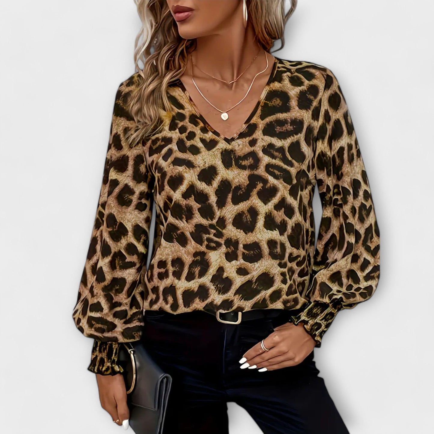 Joana - Elegantna bluza s leopard printom