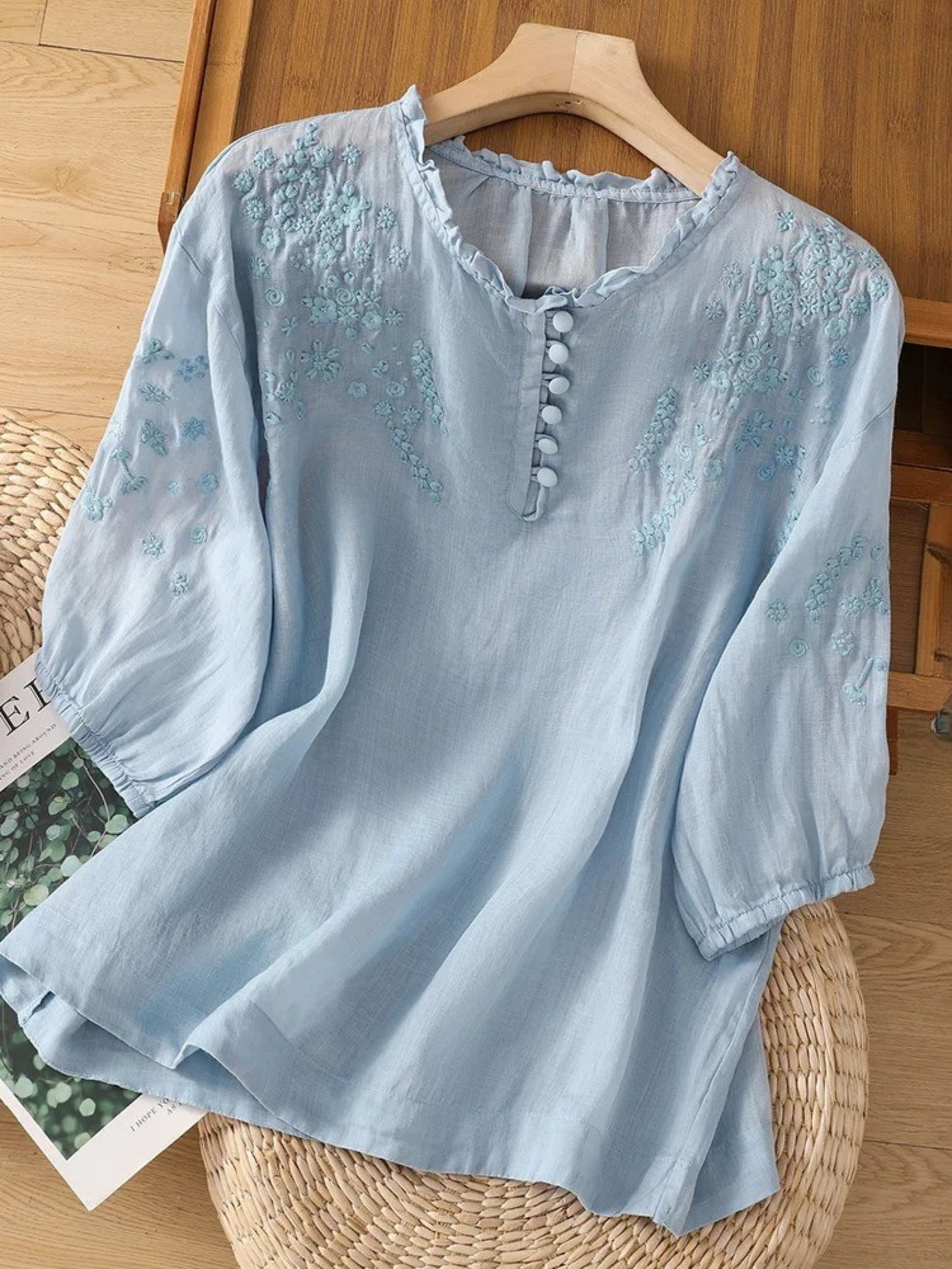 Cassiana - Cotton and Linen T-Shirt