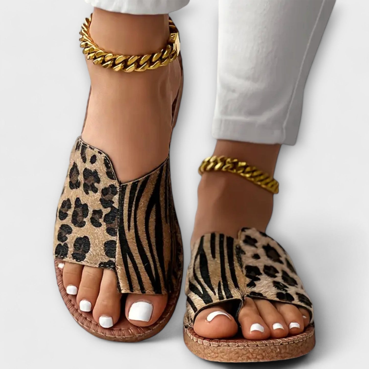 Tareyja - Dvobojne sandale s leopard uzorkom