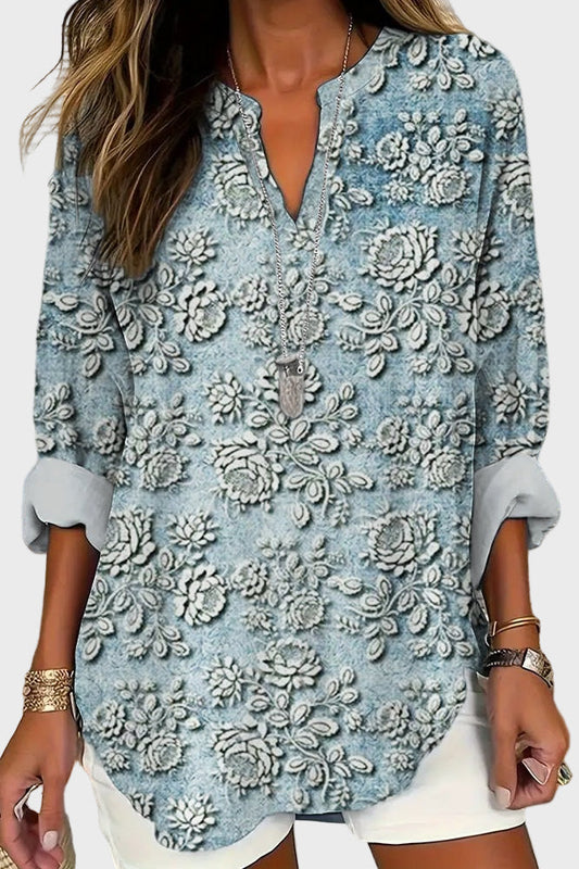 Floral Blue Dusk Sweater
