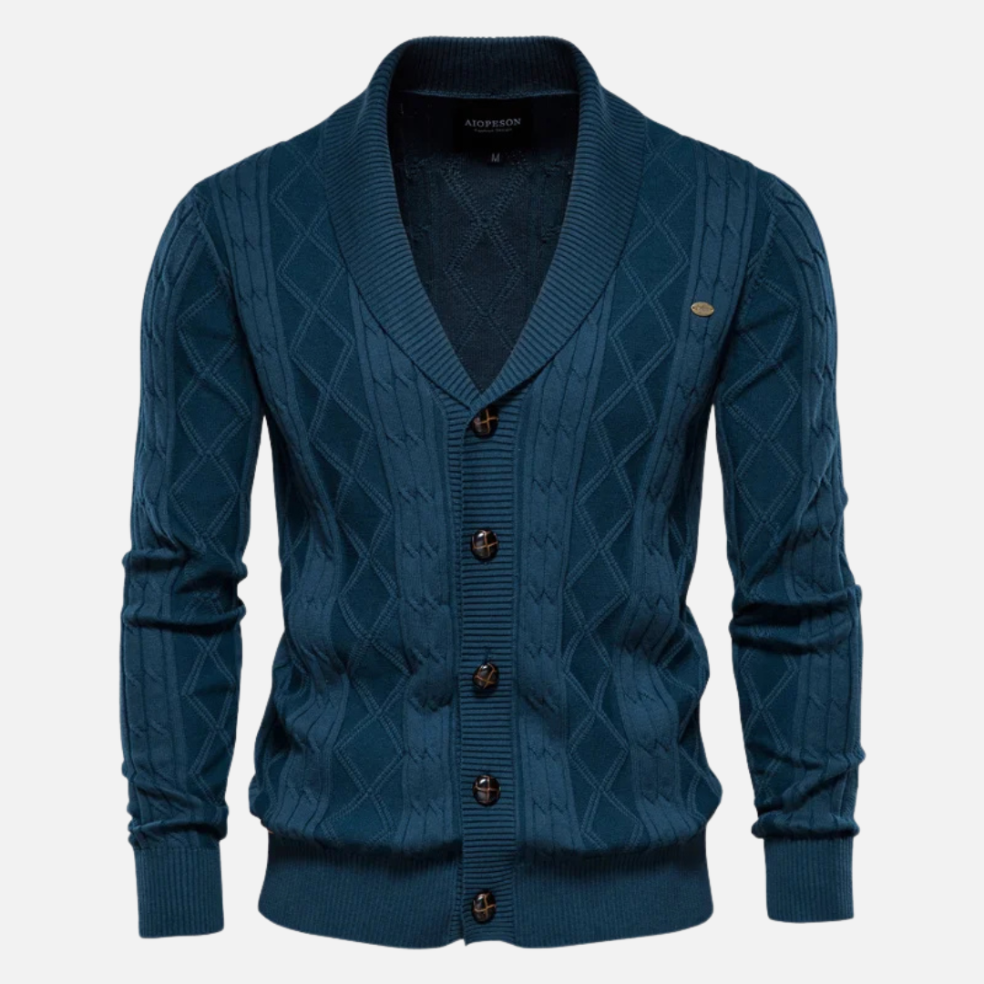 Francisco - Mekani Blend Argyle Cardigan