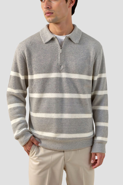 "Constantino - Prugasti Pulover s Polu-Zipom" can be rewritten as "Constantino - Prugasti Pulover s Polu-Zip Zatvaračem".