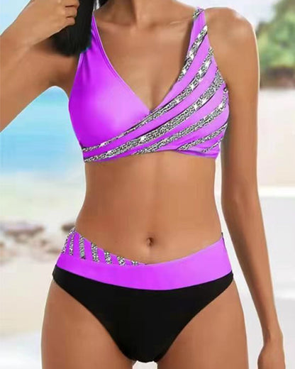 Mona - Bikini s Uzorkom u Toplim Nijansama