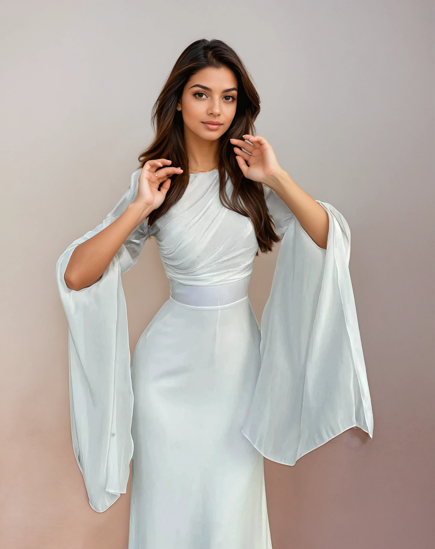Isabela - Duga Saten Haljina" can be rewritten as "Isabela - Long Satin Dress.