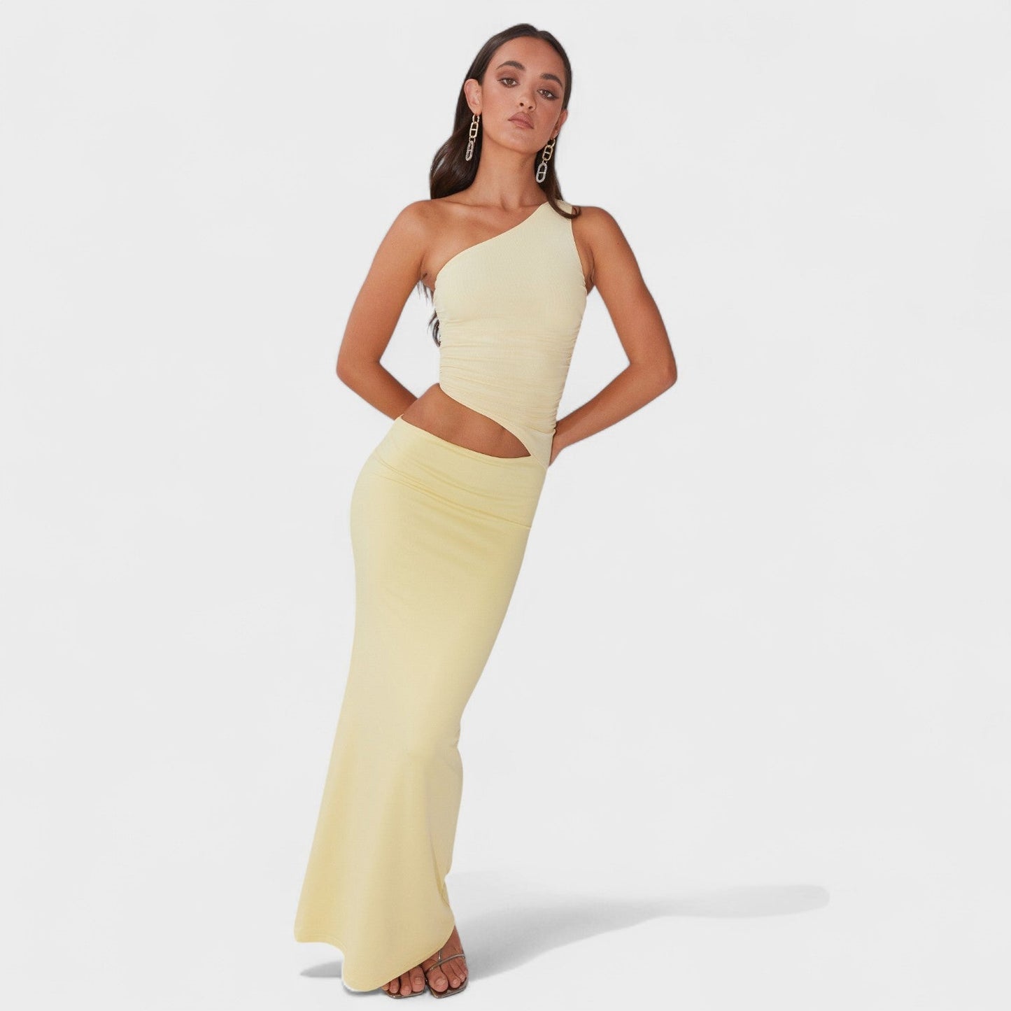 Serenela - Elegantna Asimetrična Maxi Haljina