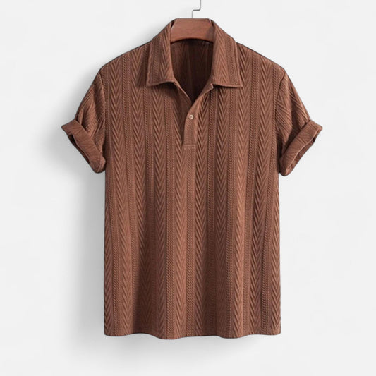 Jacquard Pletenina Polo Majica s Ovratnikom