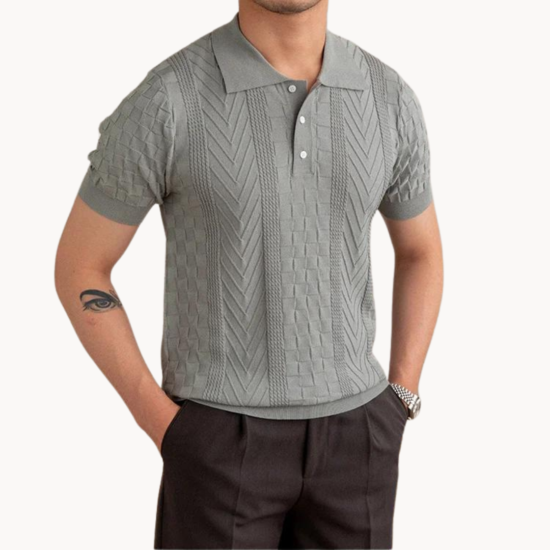 Jacquard Polo with Structured Design