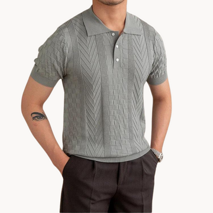 Jacquard Polo with Structured Design