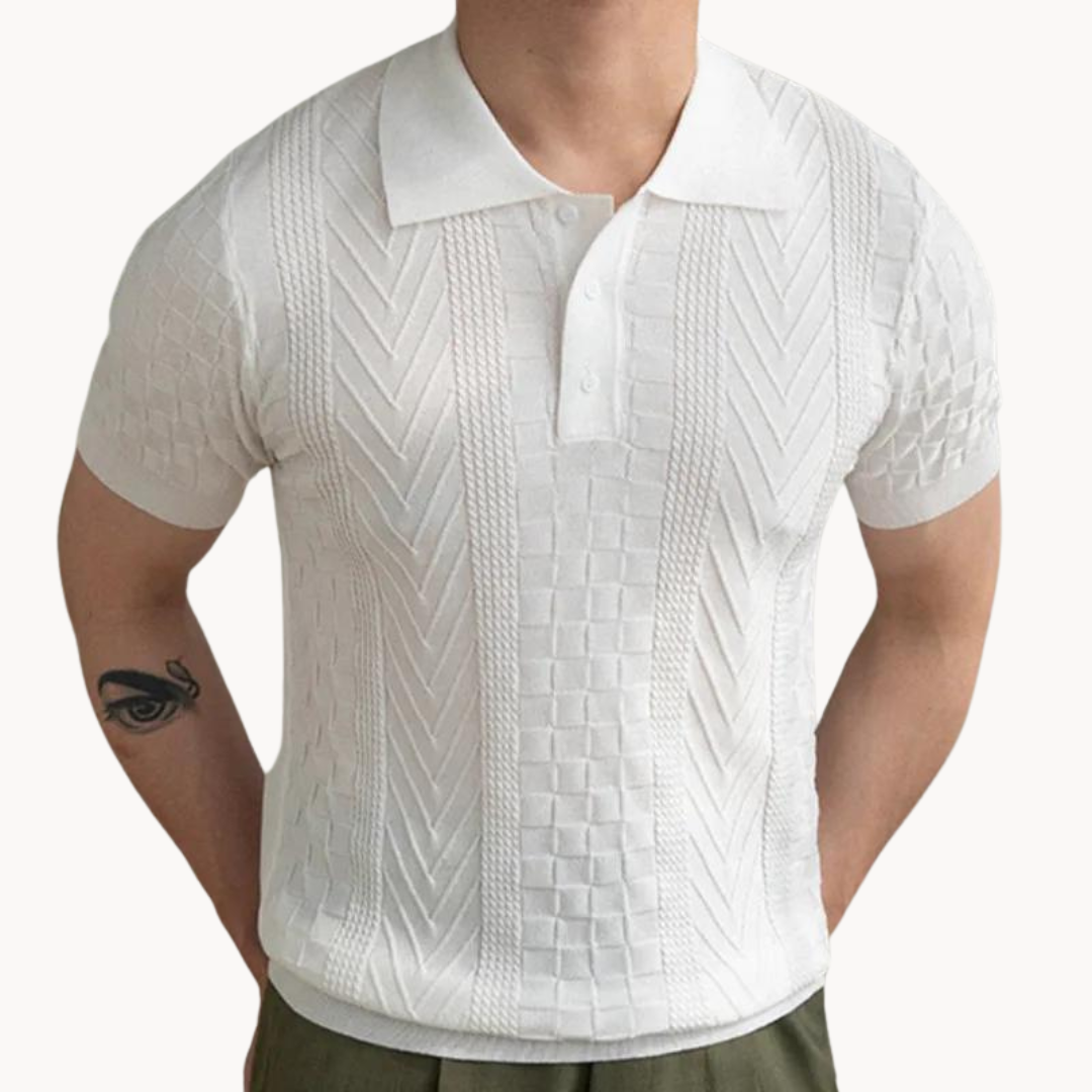 Jacquard Polo with Structured Design