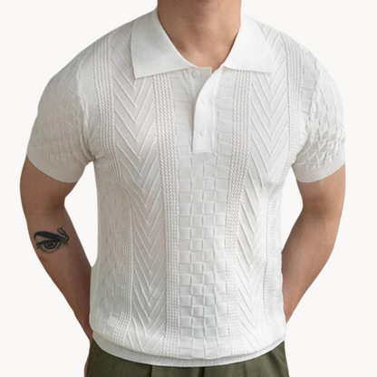 Jacquard Polo with Structured Design