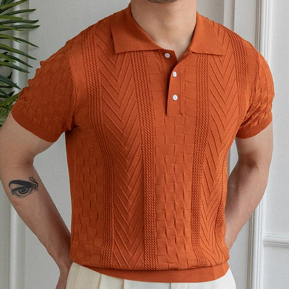 Jacquard Polo with Structured Design