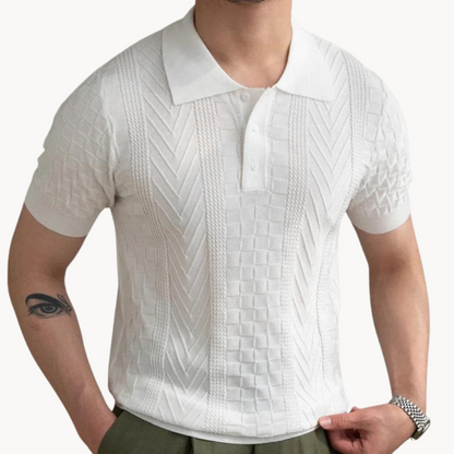 Jacquard Polo with Structured Design