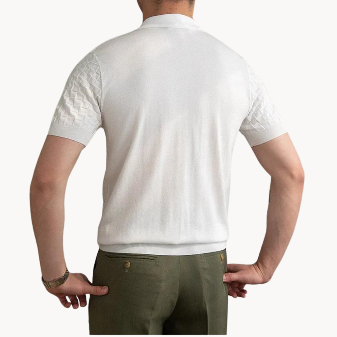 Jacquard Polo with Structured Design
