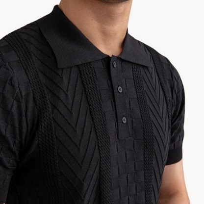 Jacquard Polo with Structured Design