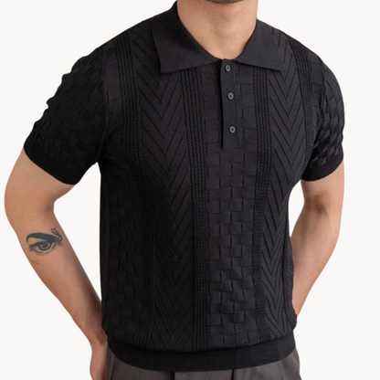 Jacquard Polo with Structured Design