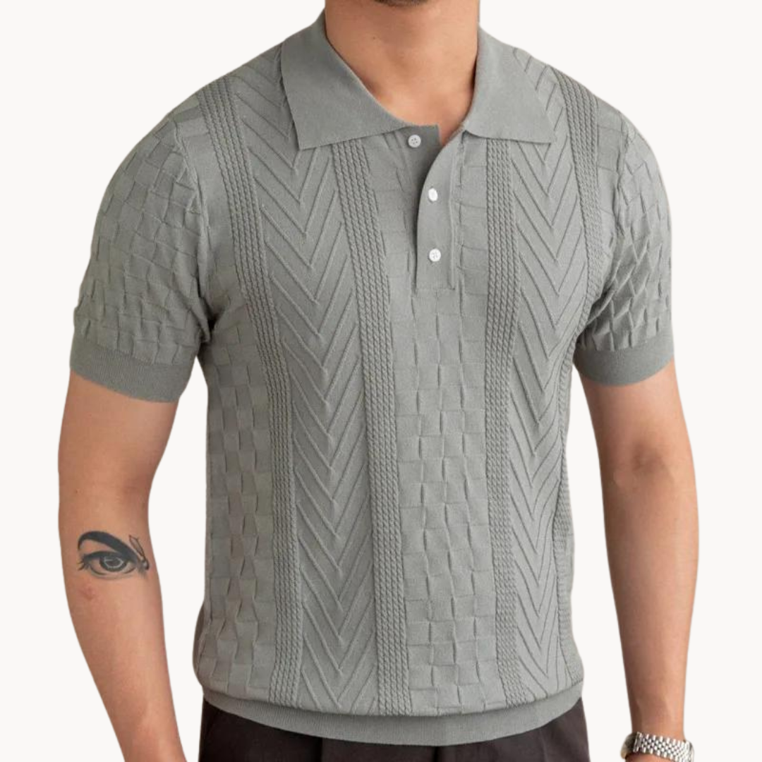 Jacquard Polo with Structured Design