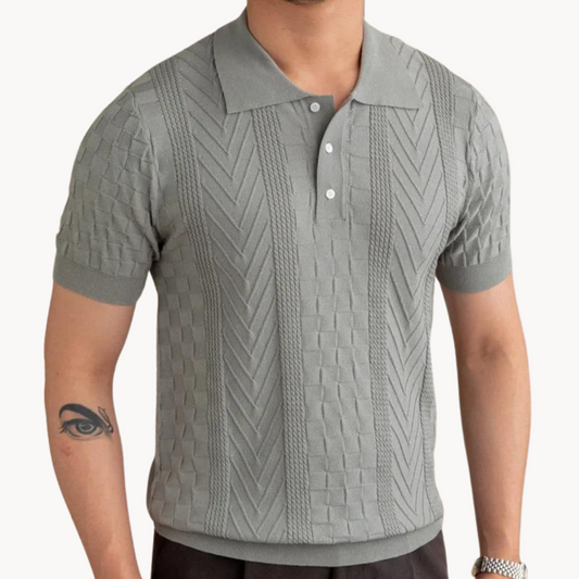 Jacquard Polo with Structured Design