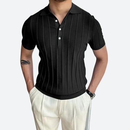 Elastična Polo Majica s V-Izrezom