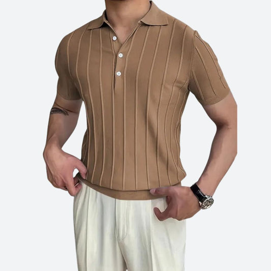 Elastična Polo Majica s V-Izrezom