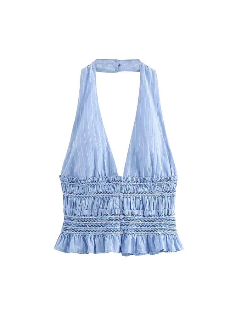 NURIA - Elegant Pleated Top