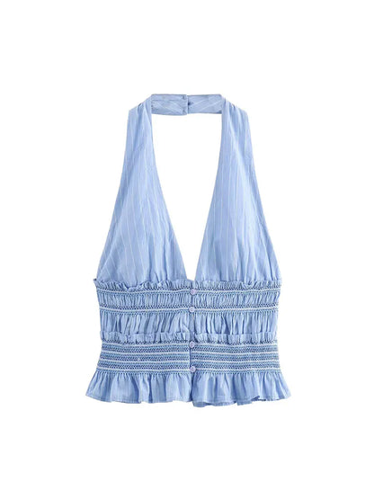 NURIA - Elegant Pleated Top