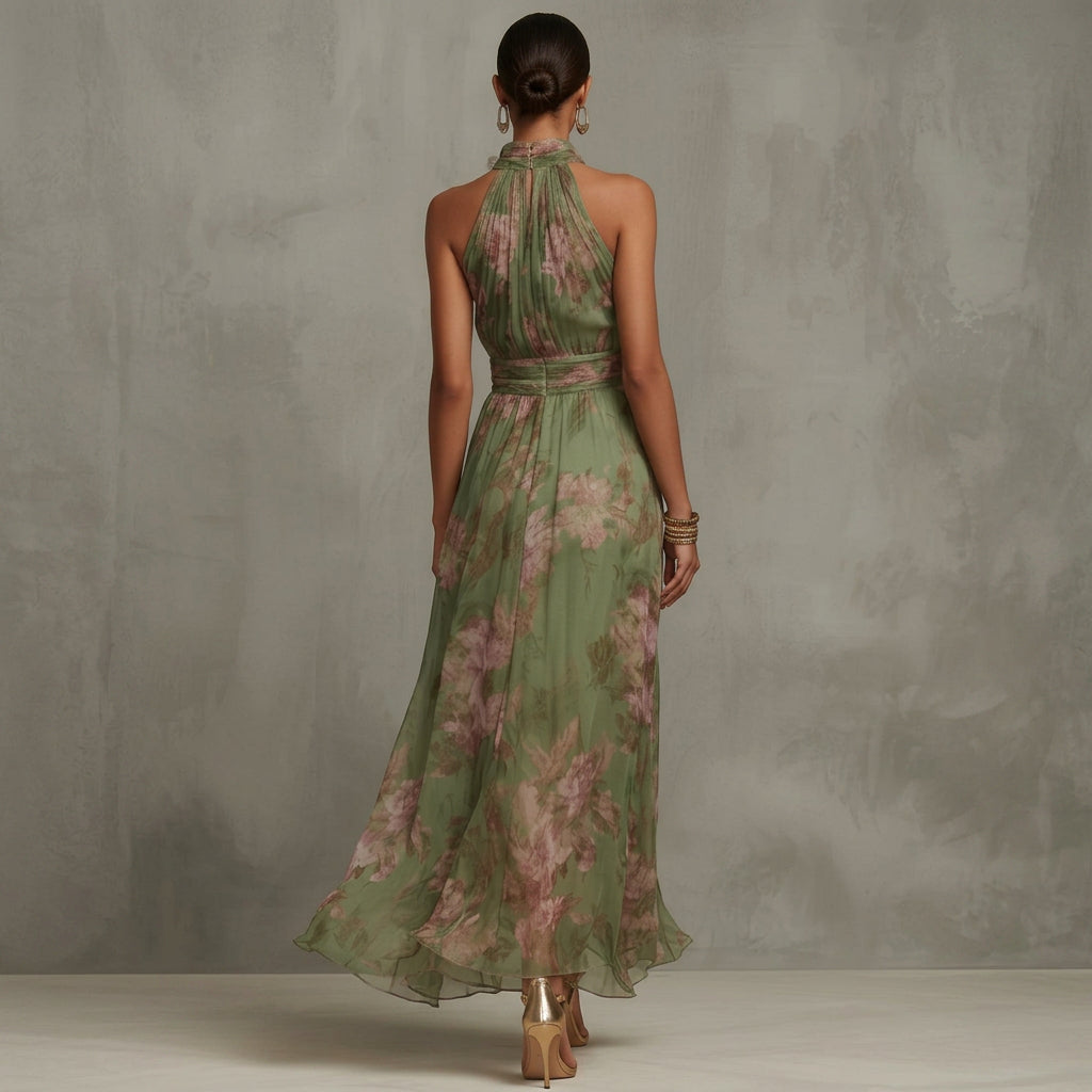 Filipa - Cvjetna Halter Maxi Haljina" could be rewritten as "Filipa - Floral Halter Maxi Dress.