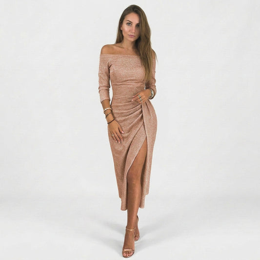 Natália - Elegantna Haljina s Otkritim Ramenima
