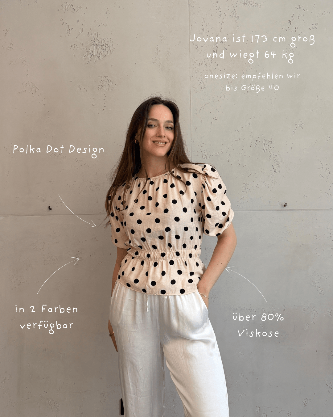 Polka Dots Bluza s Kratkim Rukavima – Uže kroz Gumeni Pojas